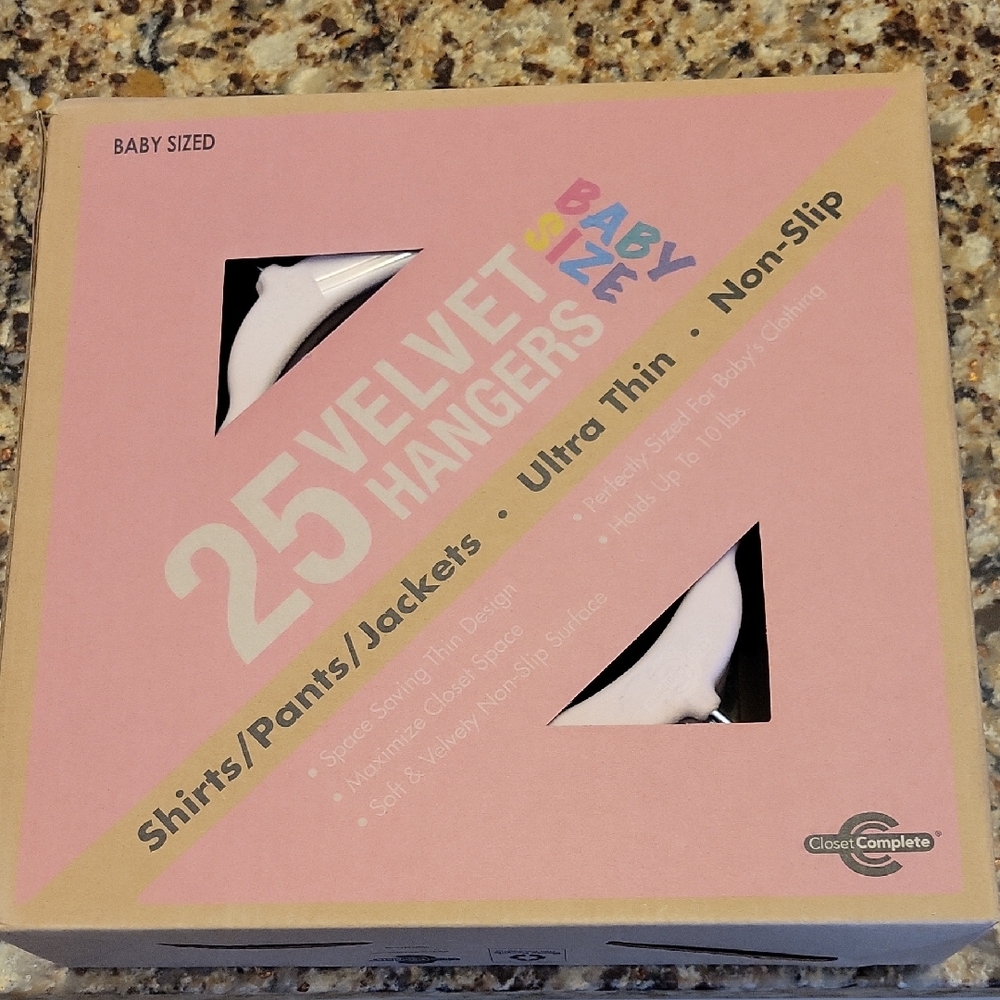 Baby Size Velvet Hangers 25- Pink NEW